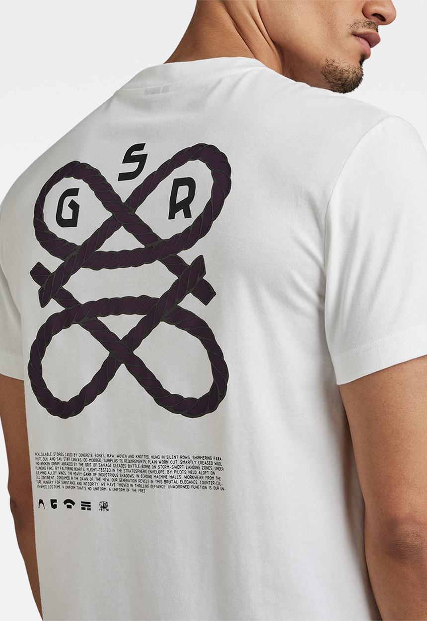 G-STAR - Puff print back gr r t Compact jersey o - white