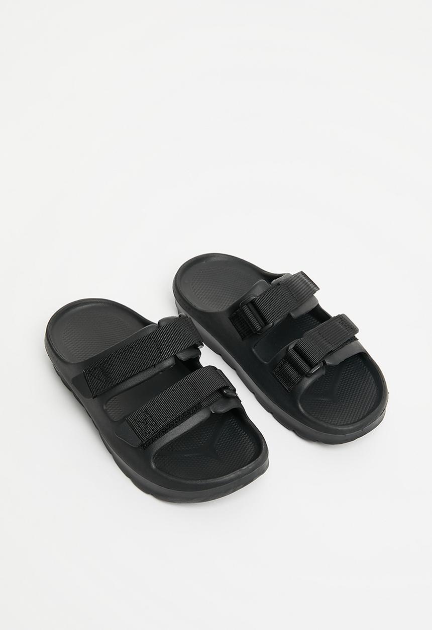 Pop Candy - Twin strap slides - black