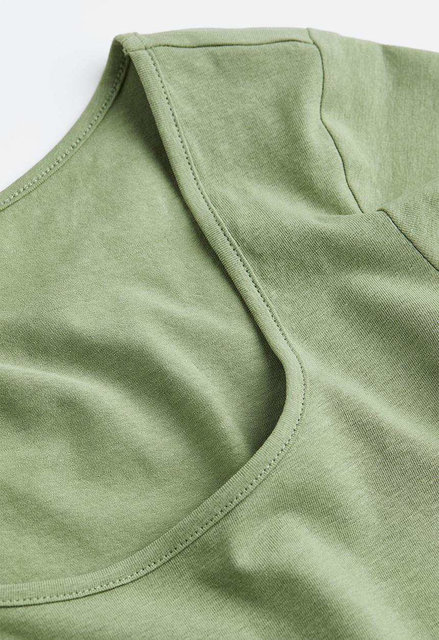 H&M - Cotton jersey top - green