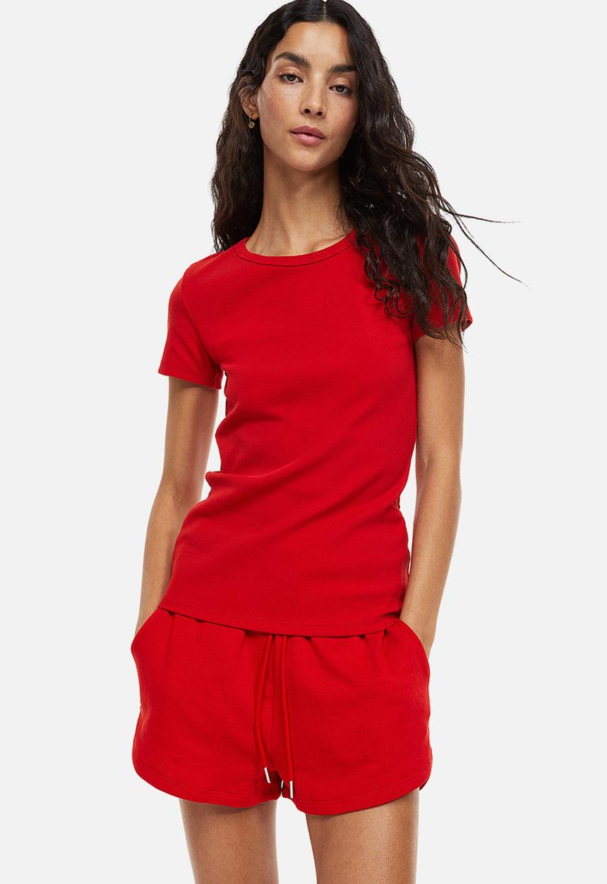 H&M - Ribbed top - red