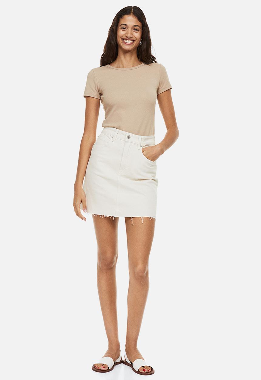 H&M - Ribbed top - light beige