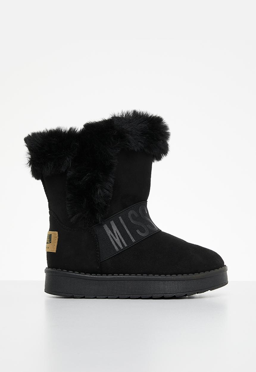 Little Miss Black - Rae girls snug boots - black