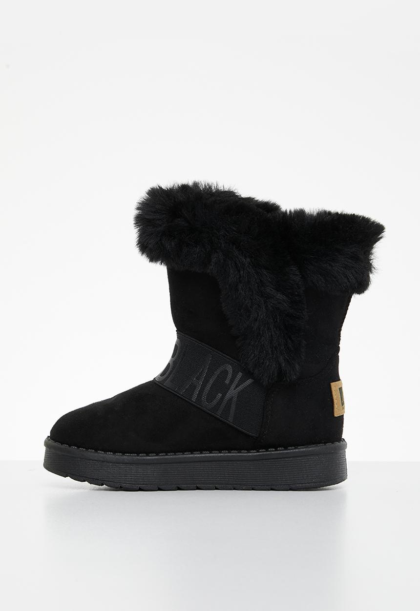 Little Miss Black - Rae girls snug boots - black