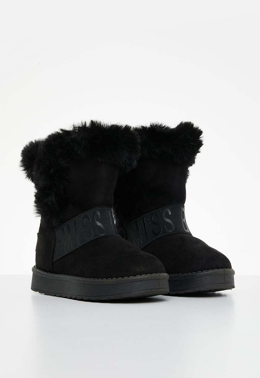 Little Miss Black - Rae girls snug boots - black