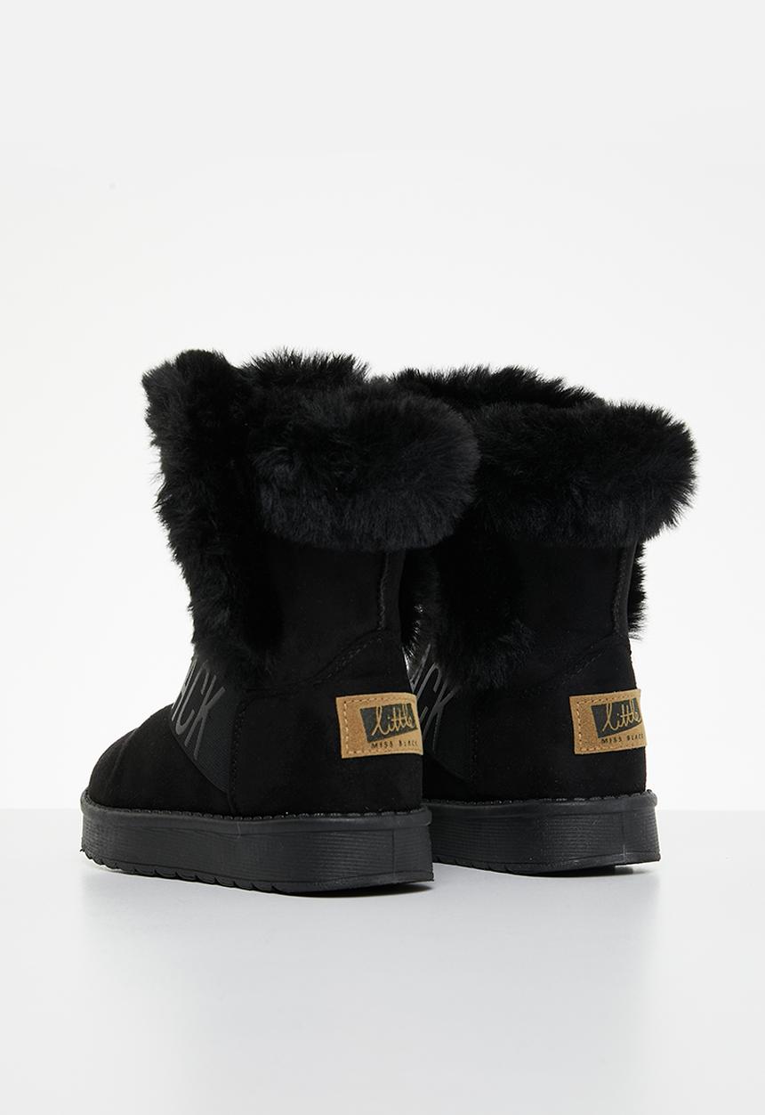 Little Miss Black - Rae girls snug boots - black