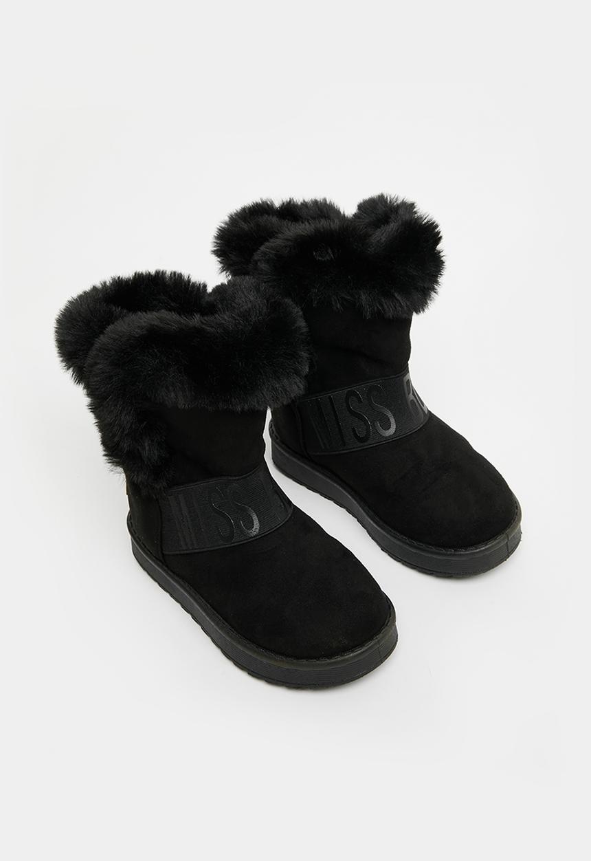 Little Miss Black - Rae girls snug boots - black