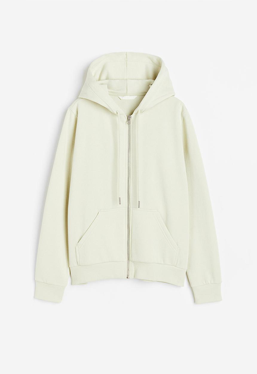 H&M - Zip-through hoodie - light dusky green