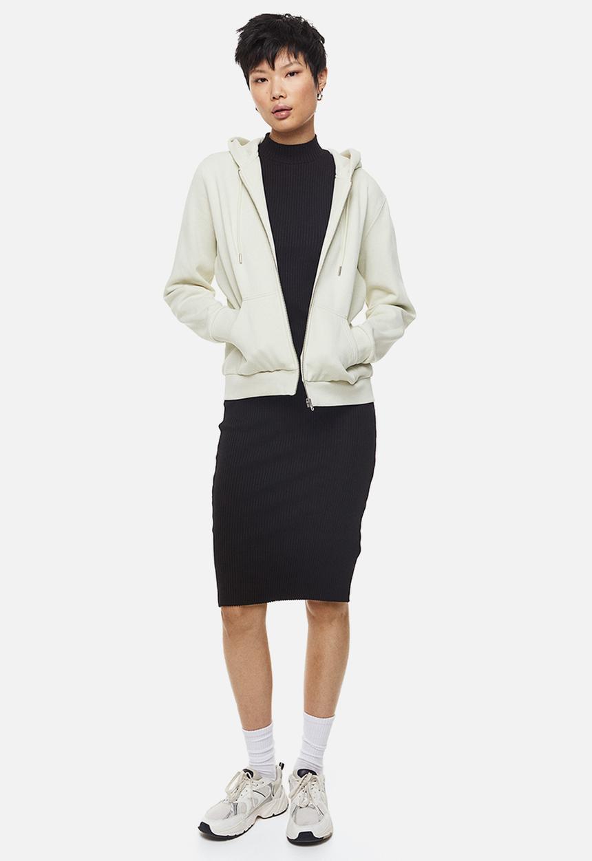 H&M - Zip-through hoodie - light dusky green