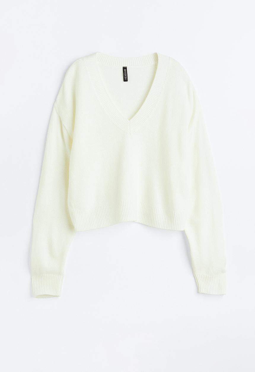 H&M - V-neck jumper - cream 