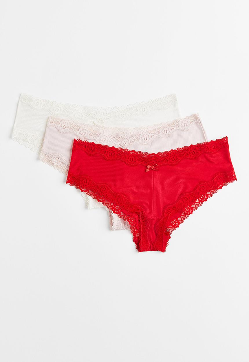 H&M - 3-Pack hipster briefs - red/white/light pink