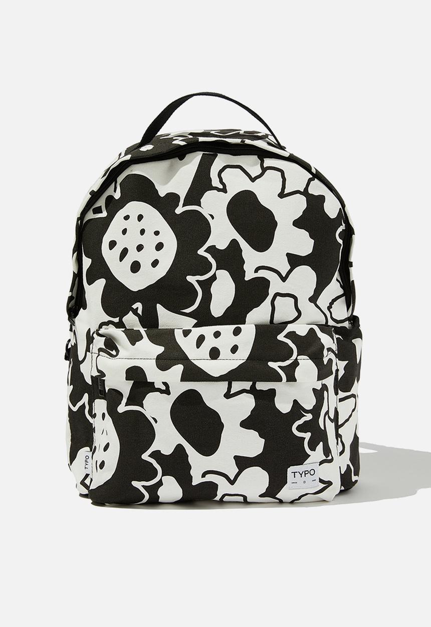Typo - Alumni backpack - ezra overlap floral black and white