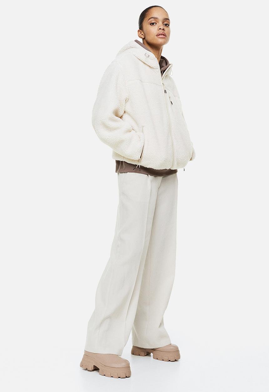 H&M - Hooded teddy jacket - natural white