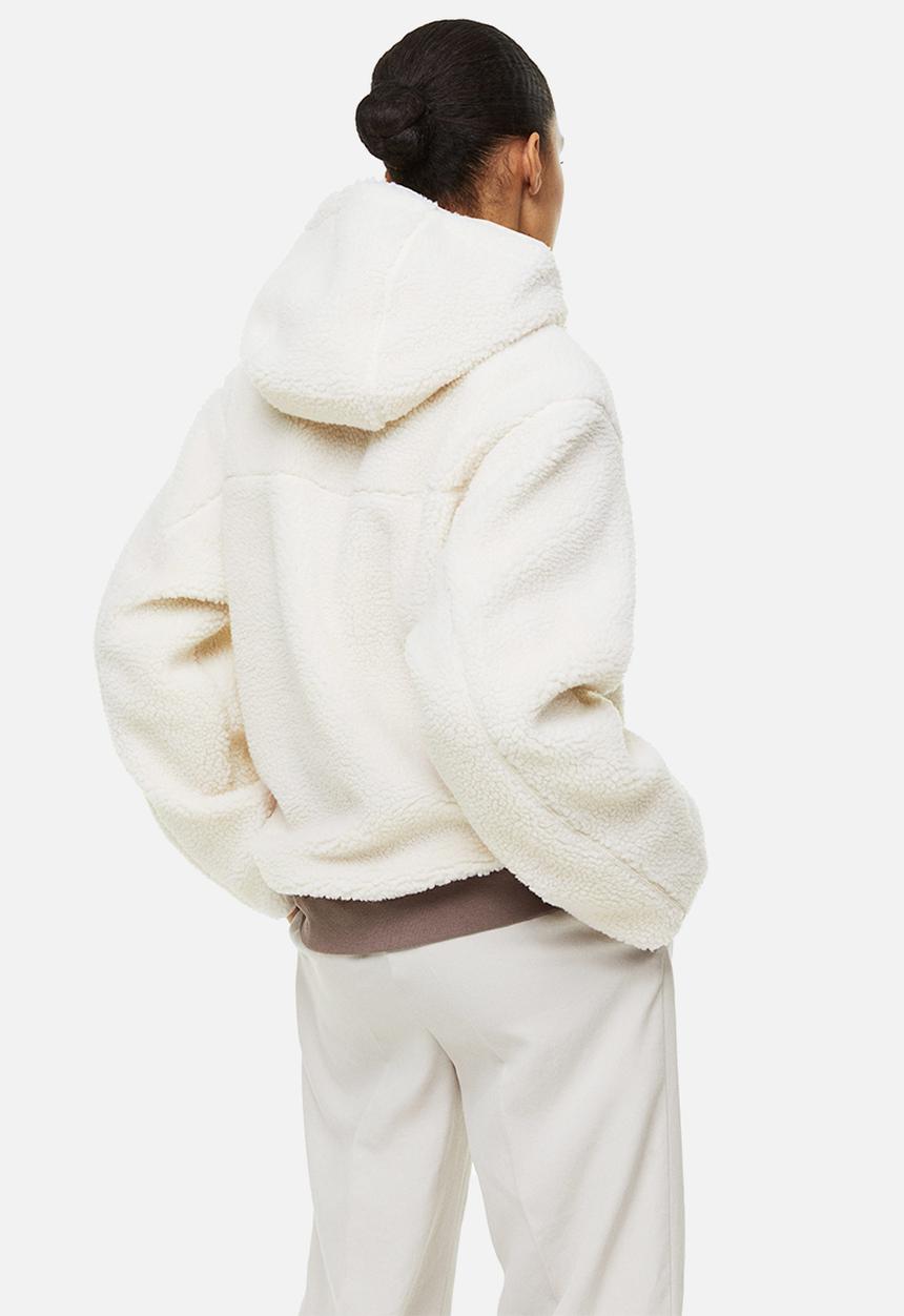 H&M - Hooded teddy jacket - natural white