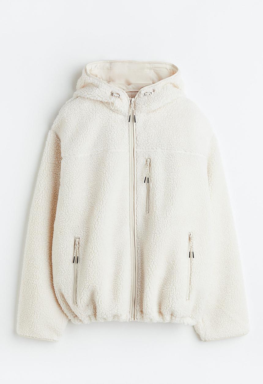 H&M - Hooded teddy jacket - natural white