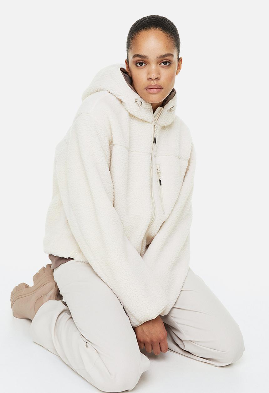 H&M - Hooded teddy jacket - natural white