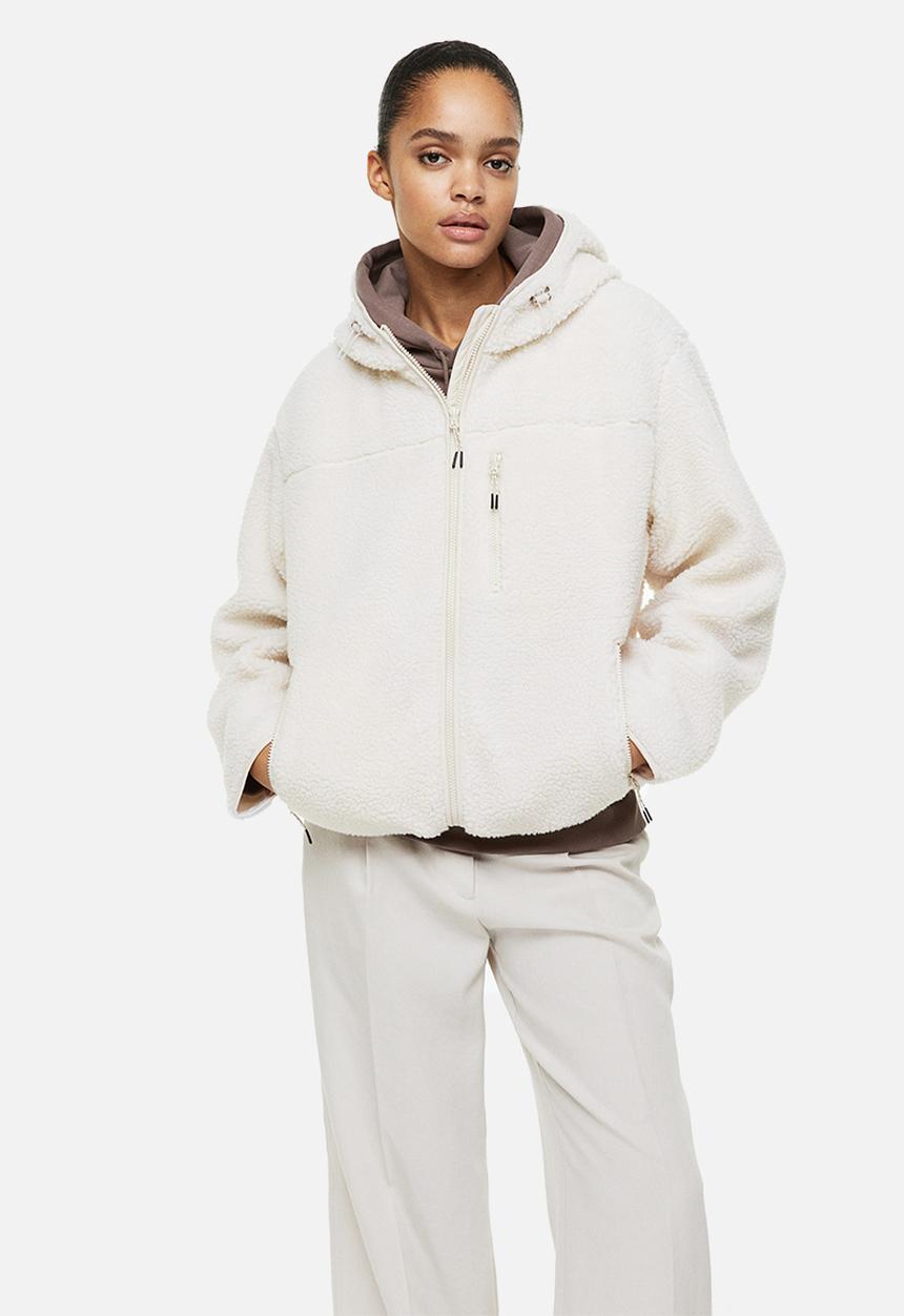 H&M - Hooded teddy jacket - natural white