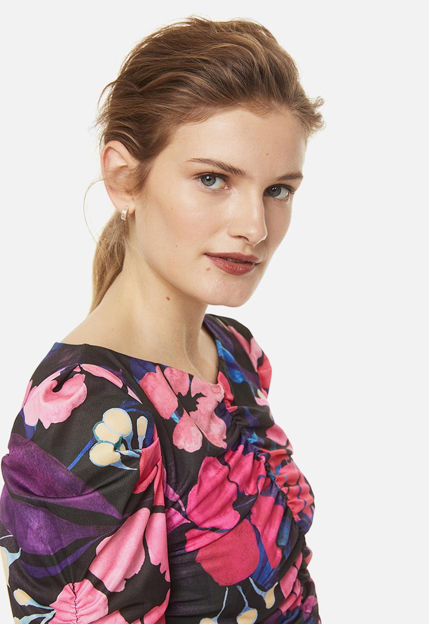 H&M - Gathered top - pink/floral