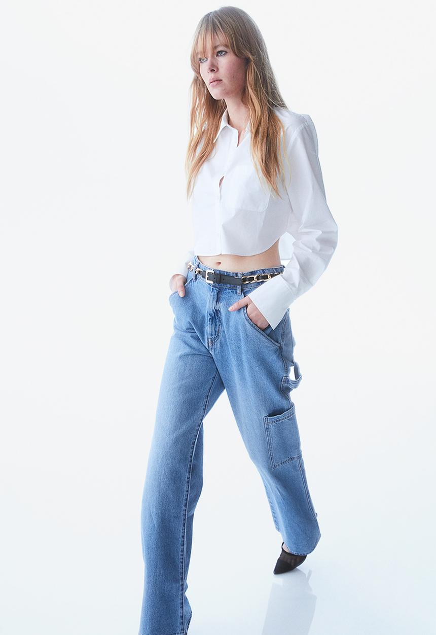 H&M - Cropped cotton shirt - white