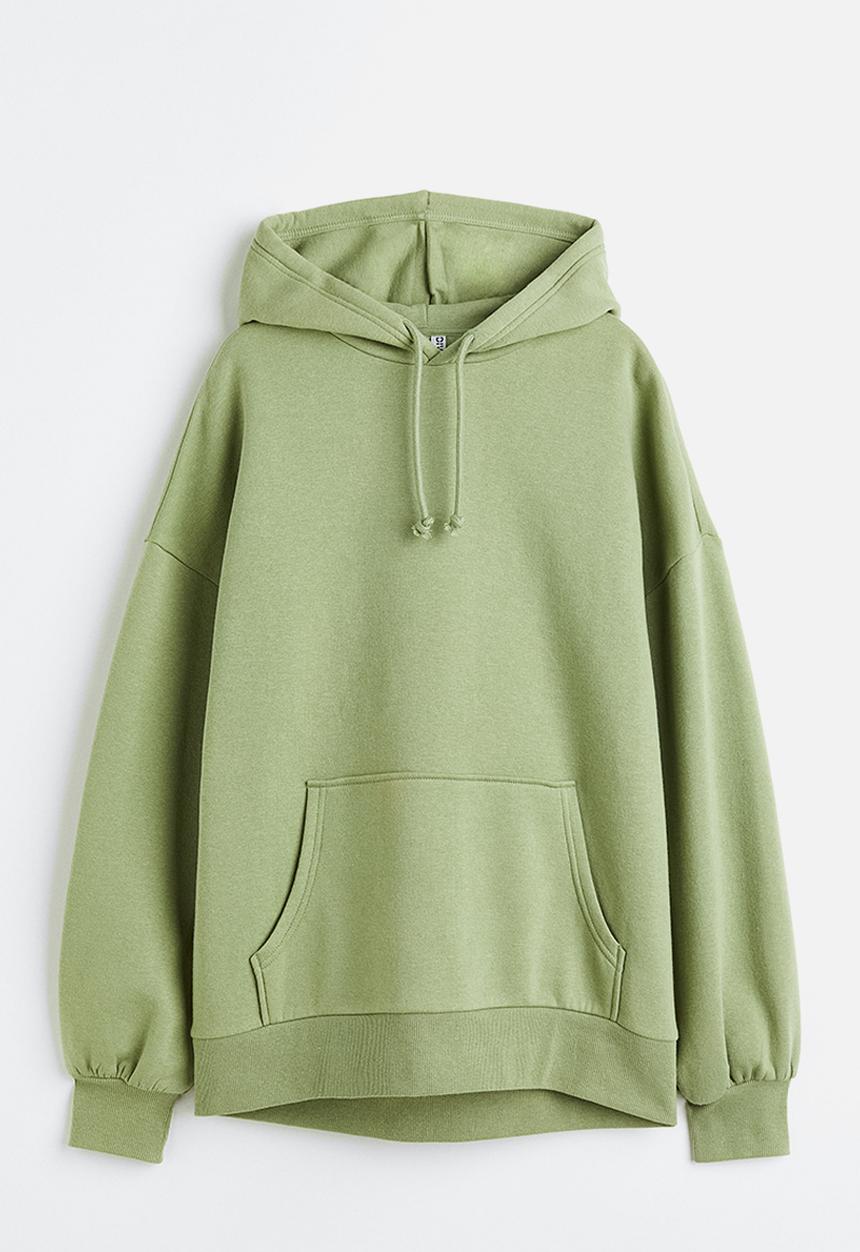 H&M - Oversized hoodie - khaki green 