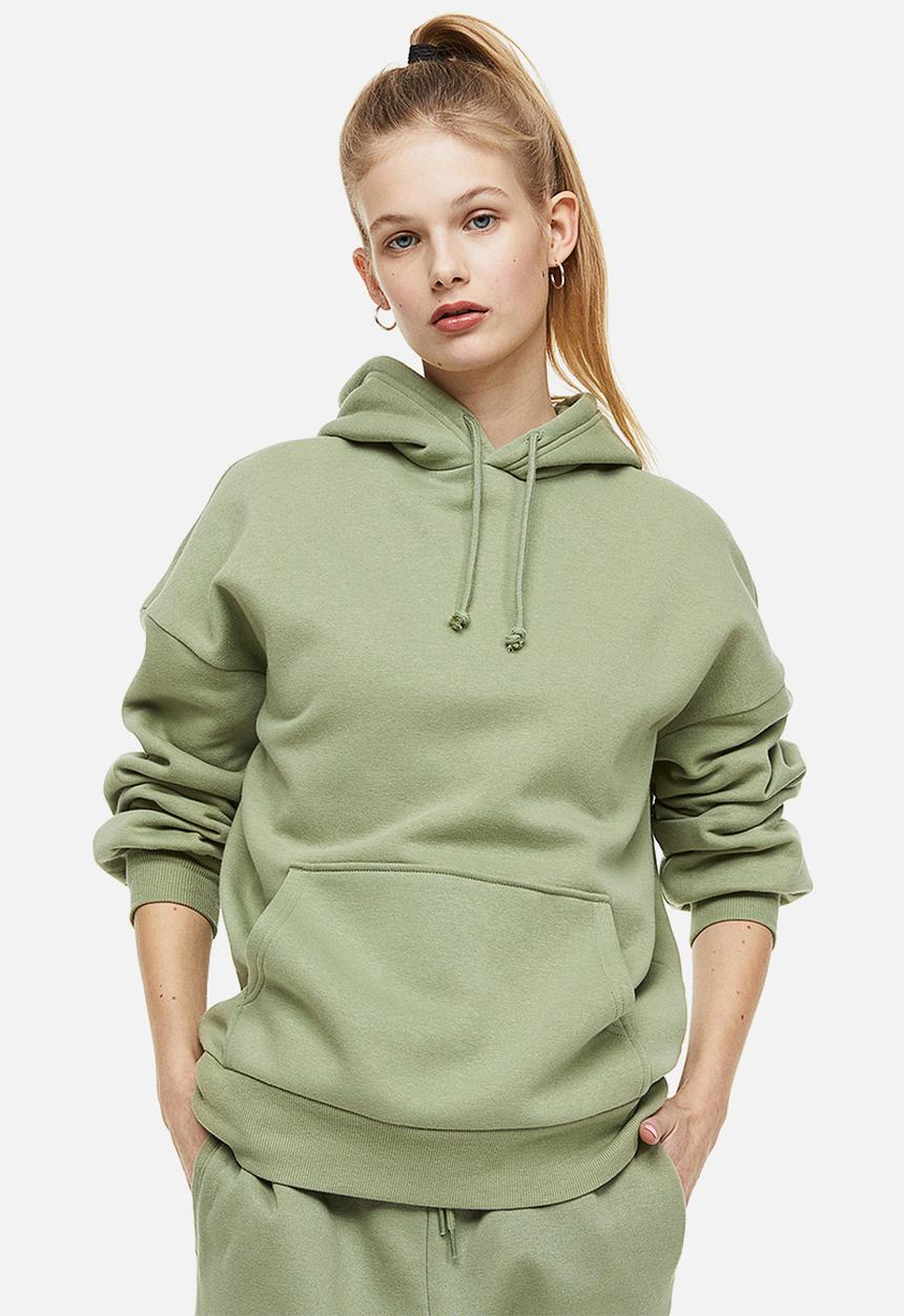 H&M - Oversized hoodie - khaki green 