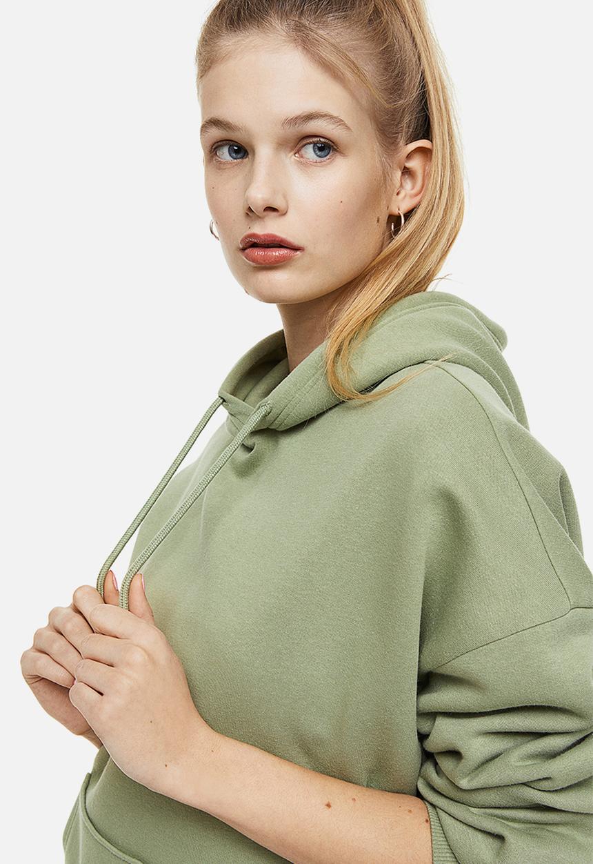 H&M - Oversized hoodie - khaki green 