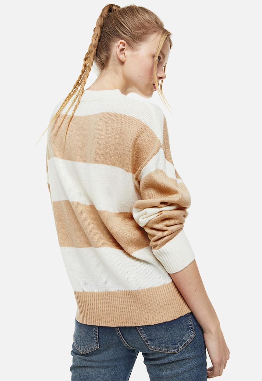 H&M - Jumper - cream/beige striped