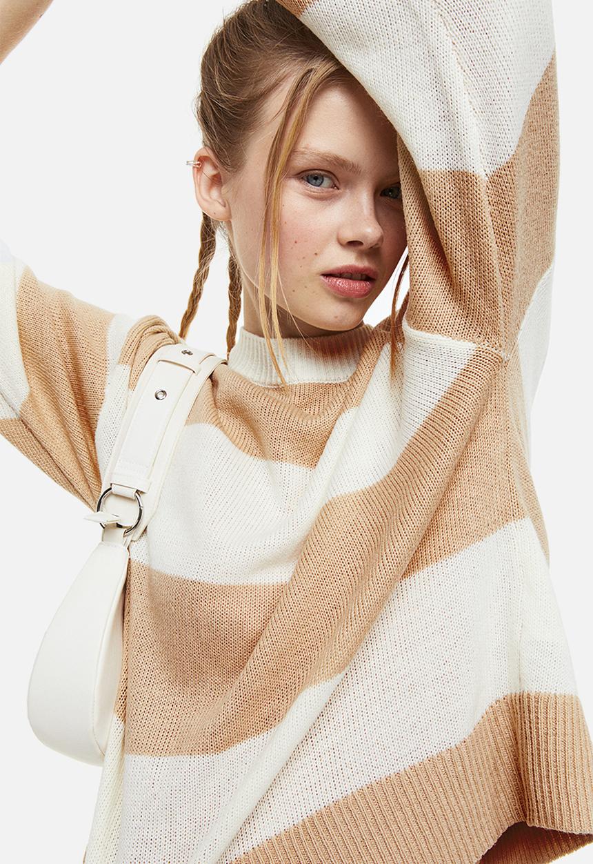 H&M - Jumper - cream/beige striped