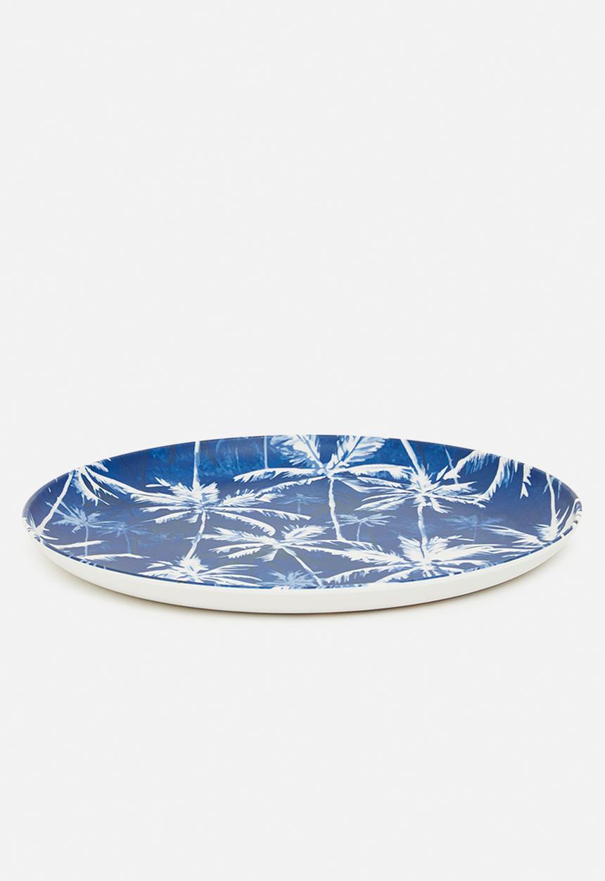 Excellent Houseware - Palms dinner plate set of 4 - blue