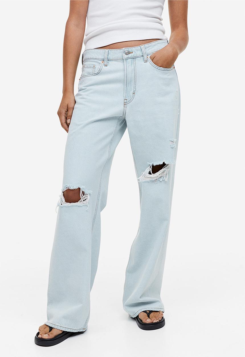 H&M - Curvy fit wide regular jeans - pale denim blue