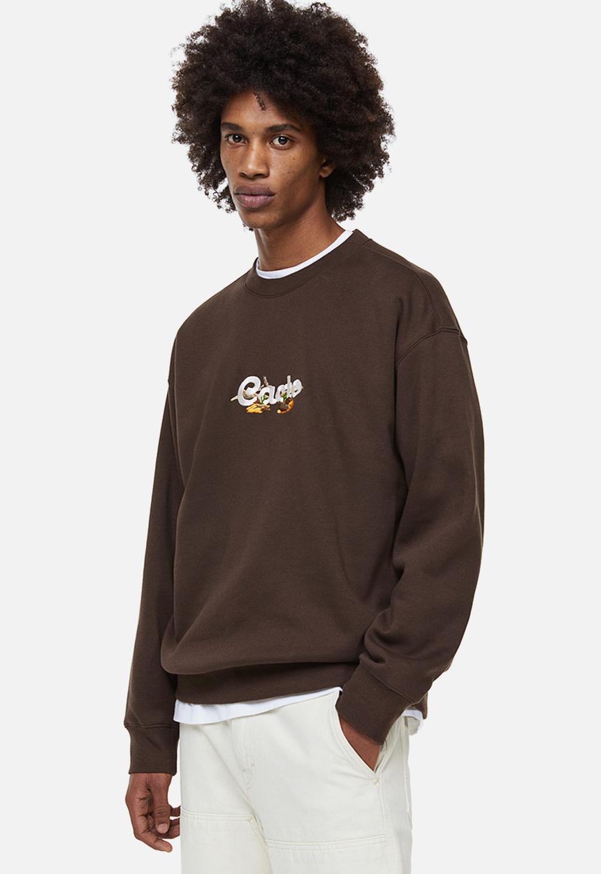 H&M - Relaxed fit printed sweatshirt - brown / cacto 