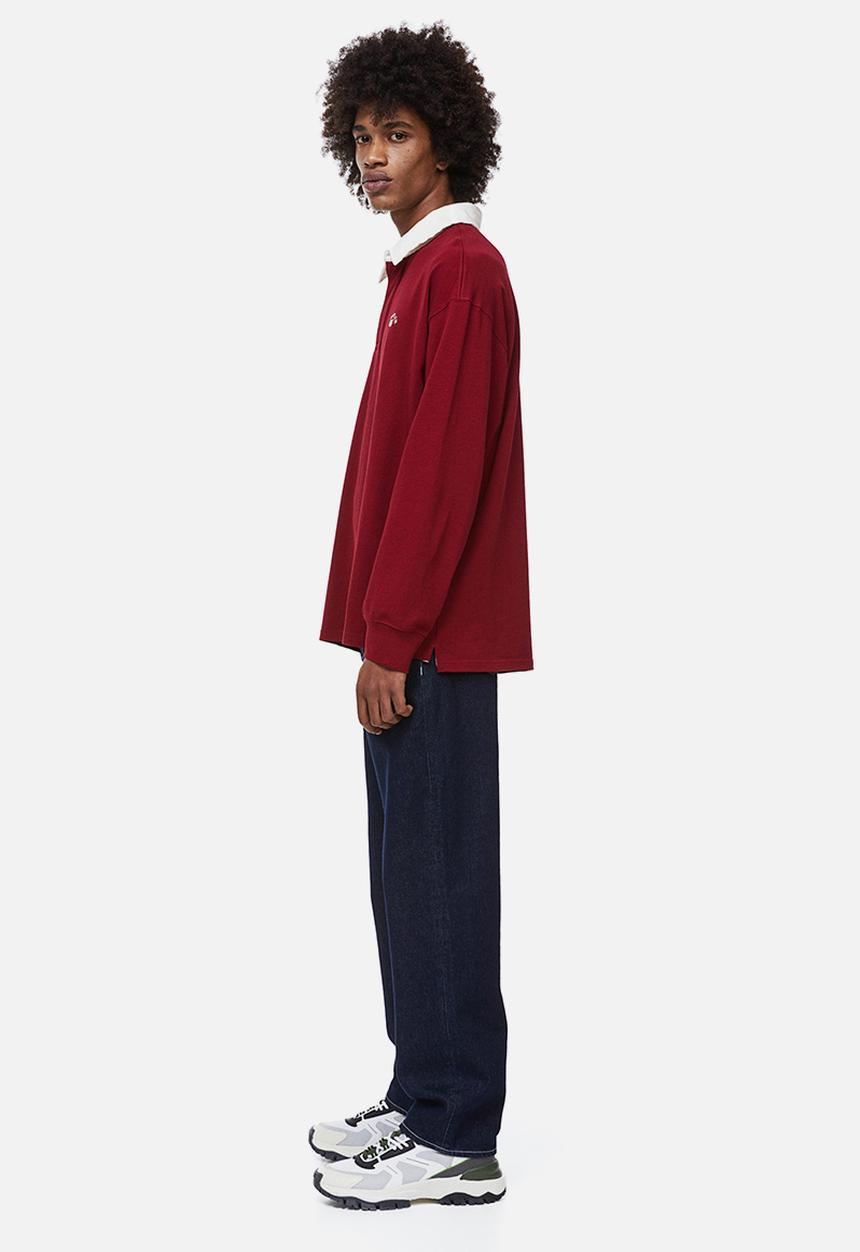H&M - Relaxed fit rugby shirt - red/off path