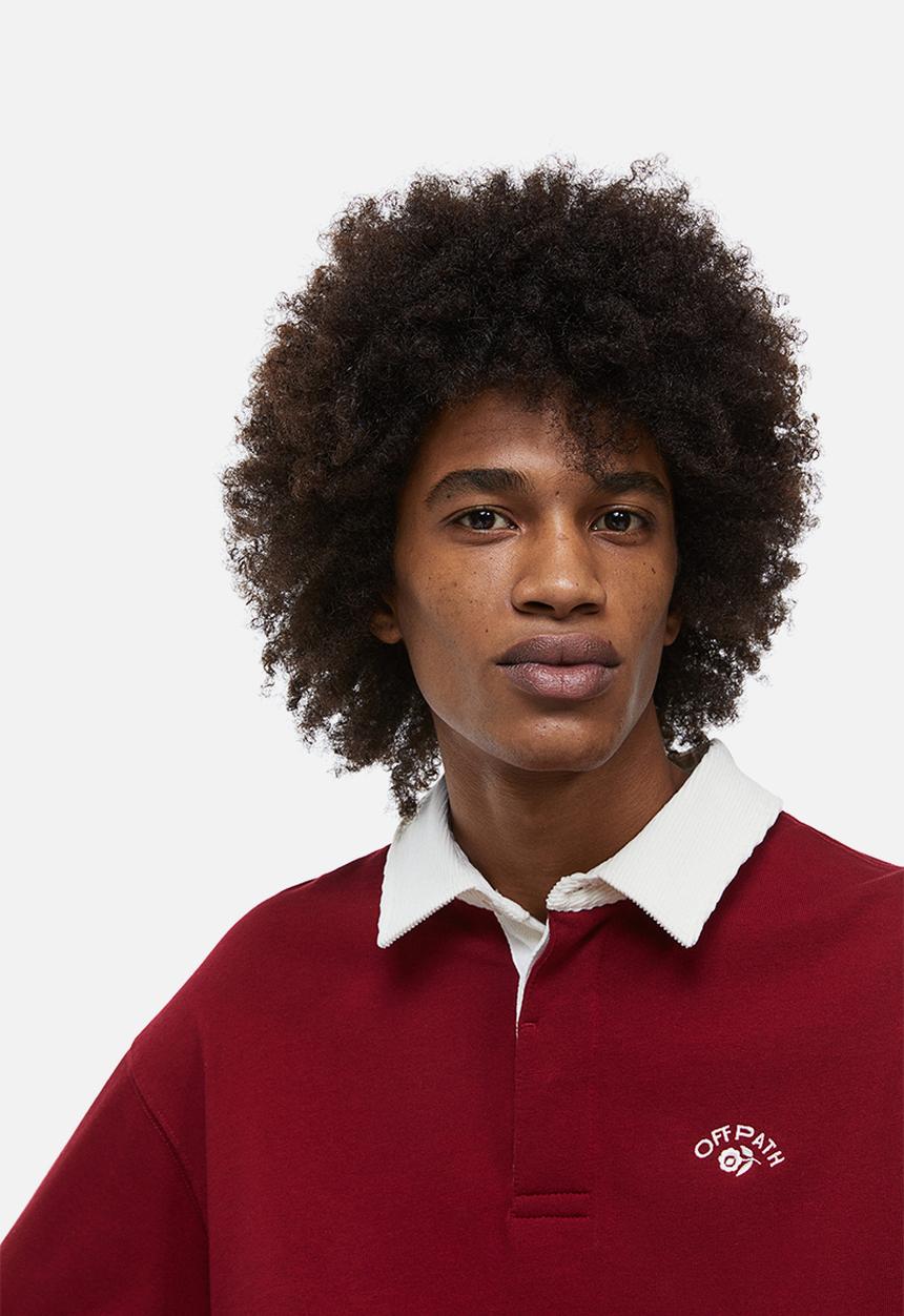 H&M - Relaxed fit rugby shirt - red/off path