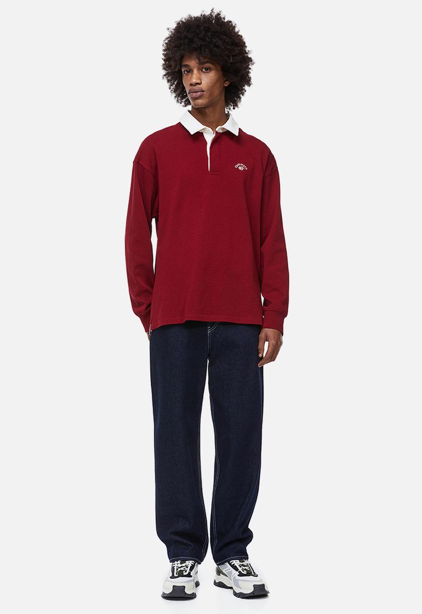H&M - Relaxed fit rugby shirt - red/off path