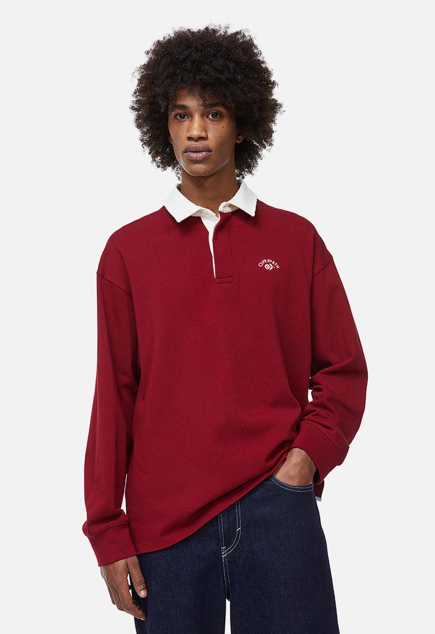 H&M - Relaxed fit rugby shirt - red/off path