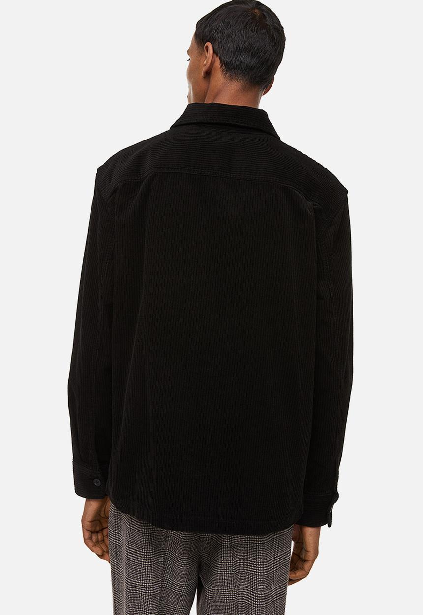 H&M - Corduroy overshirt - black