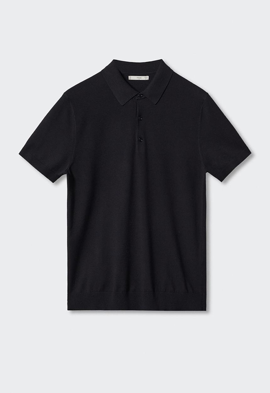MANGO - Polo shirt arraona - black