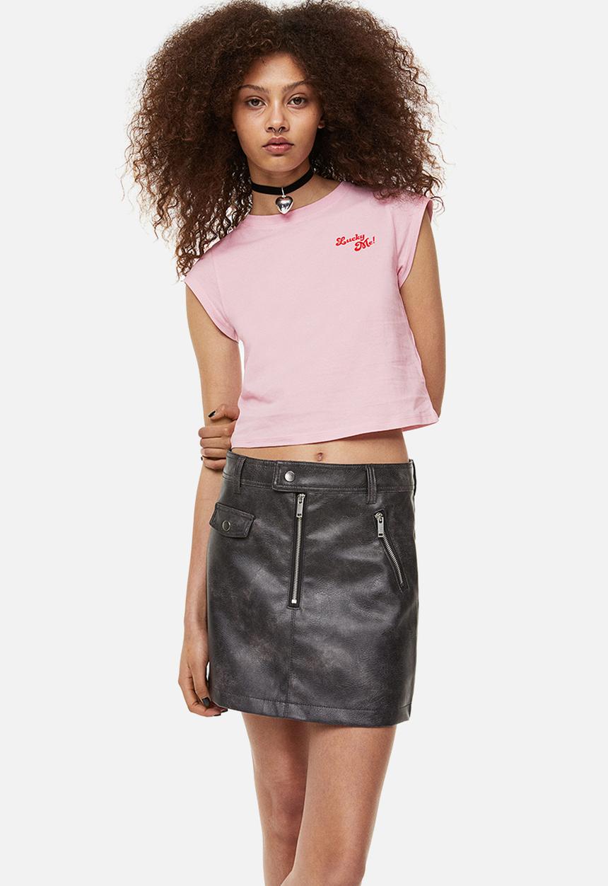 H&M - Printed top - light pink/lucky me! 