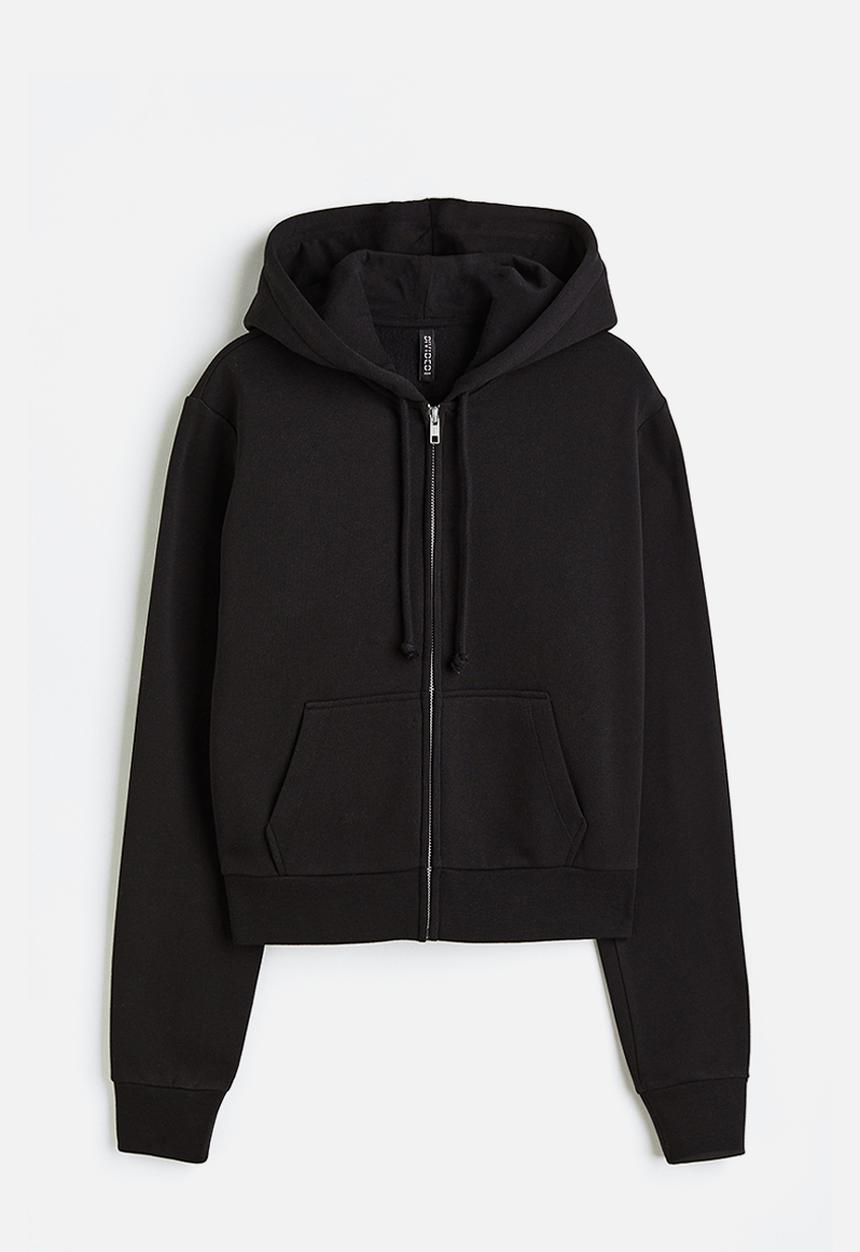 H&M - Short zip-through hoodie - black