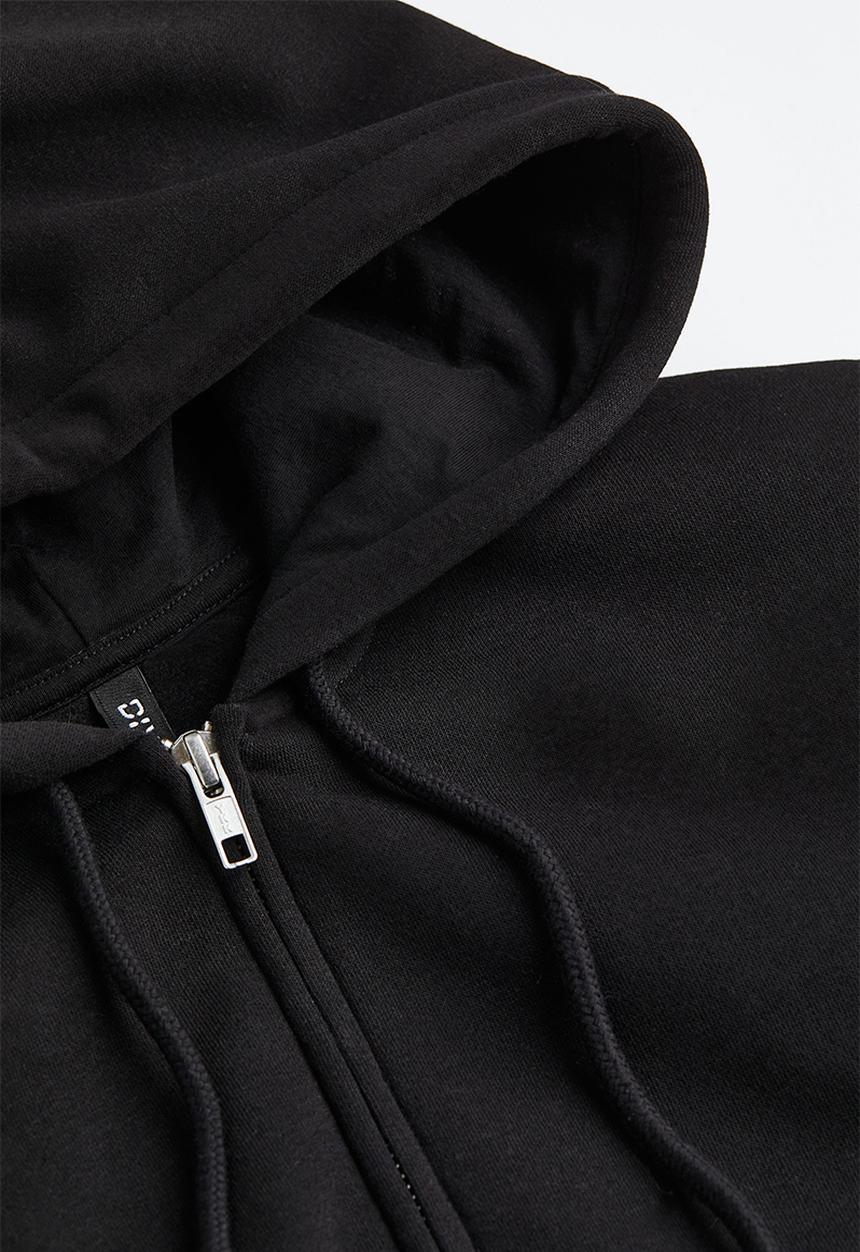 H&M - Short zip-through hoodie - black