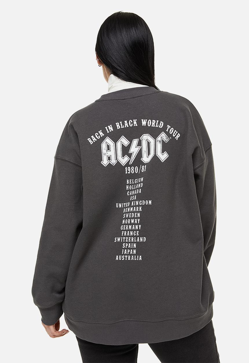 H&M - Oversized sweatshirt - dark grey/ac/dc 
