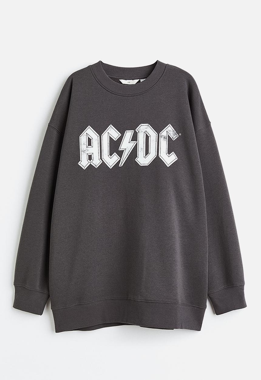 H&M - Oversized sweatshirt - dark grey/ac/dc 