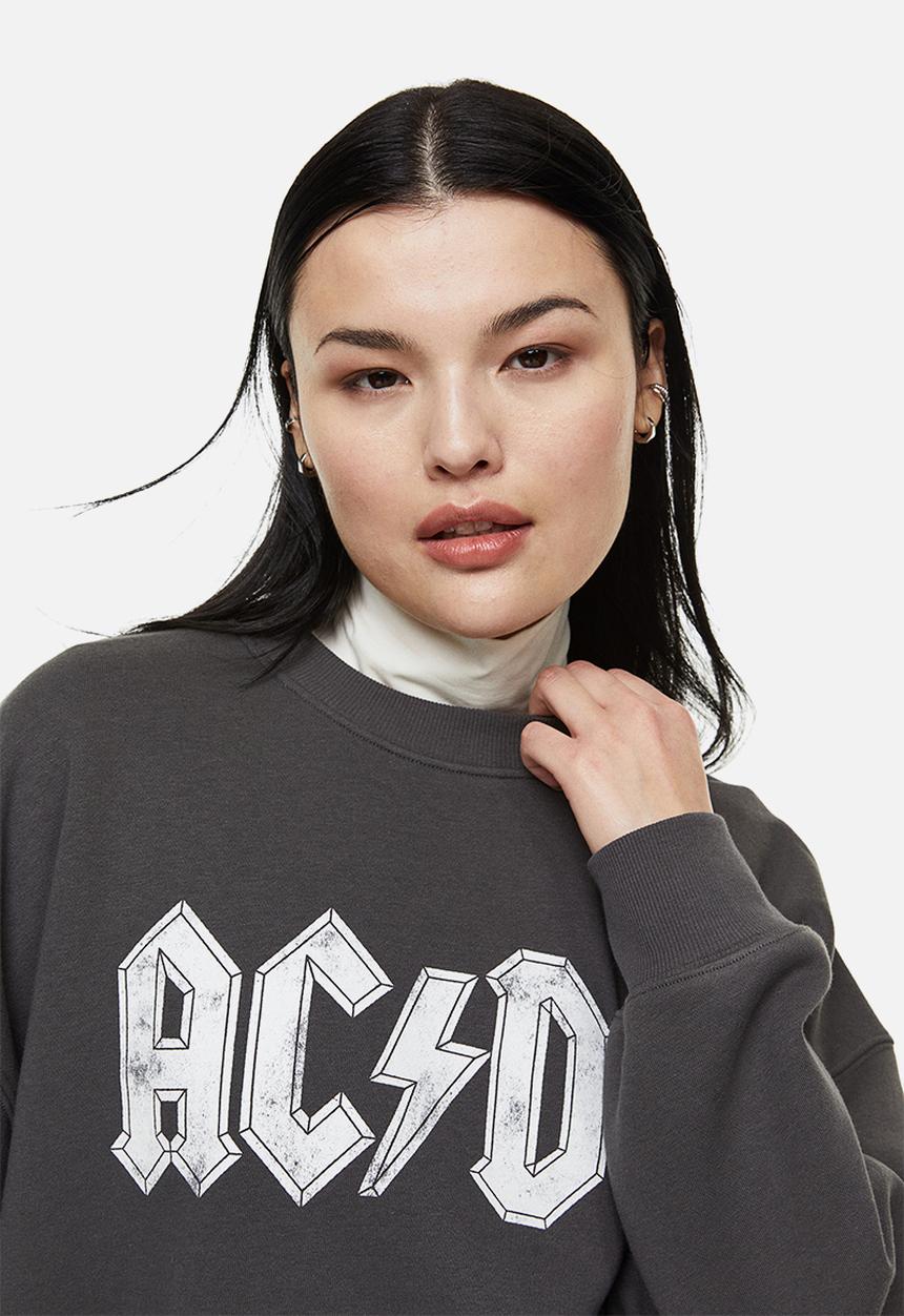 H&M - Oversized sweatshirt - dark grey/ac/dc 