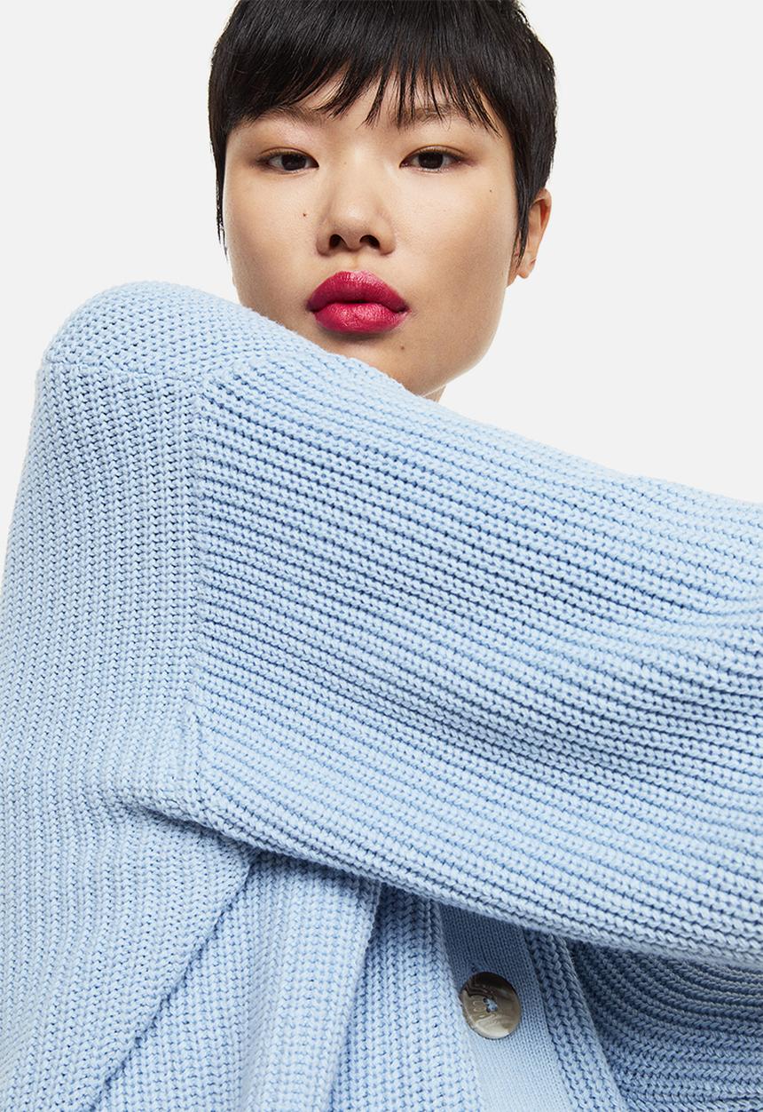 H&M - Rib-knit cardigan - light blue