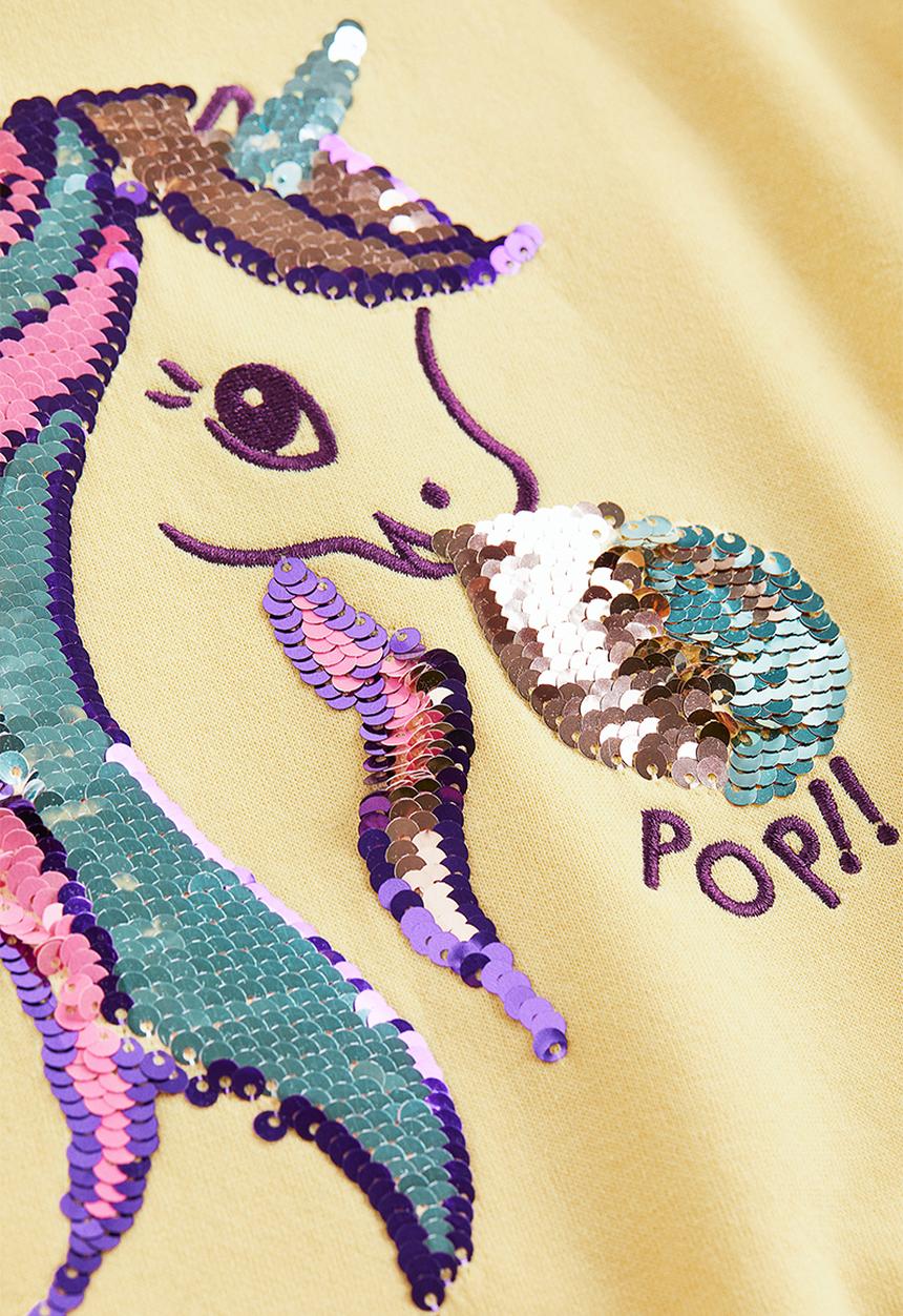 H&M - Sweatshirt - light yellow/unicorn 
