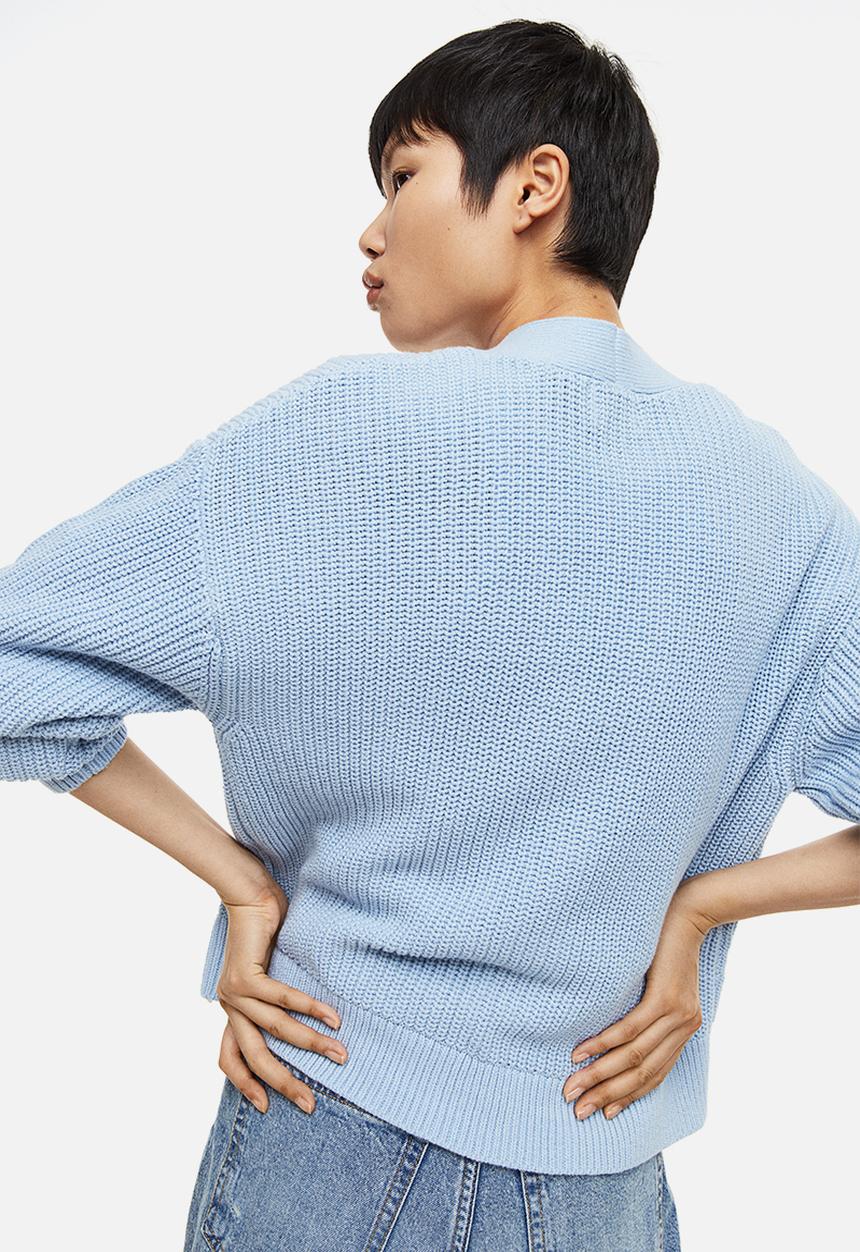 H&M - Rib-knit cardigan - light blue