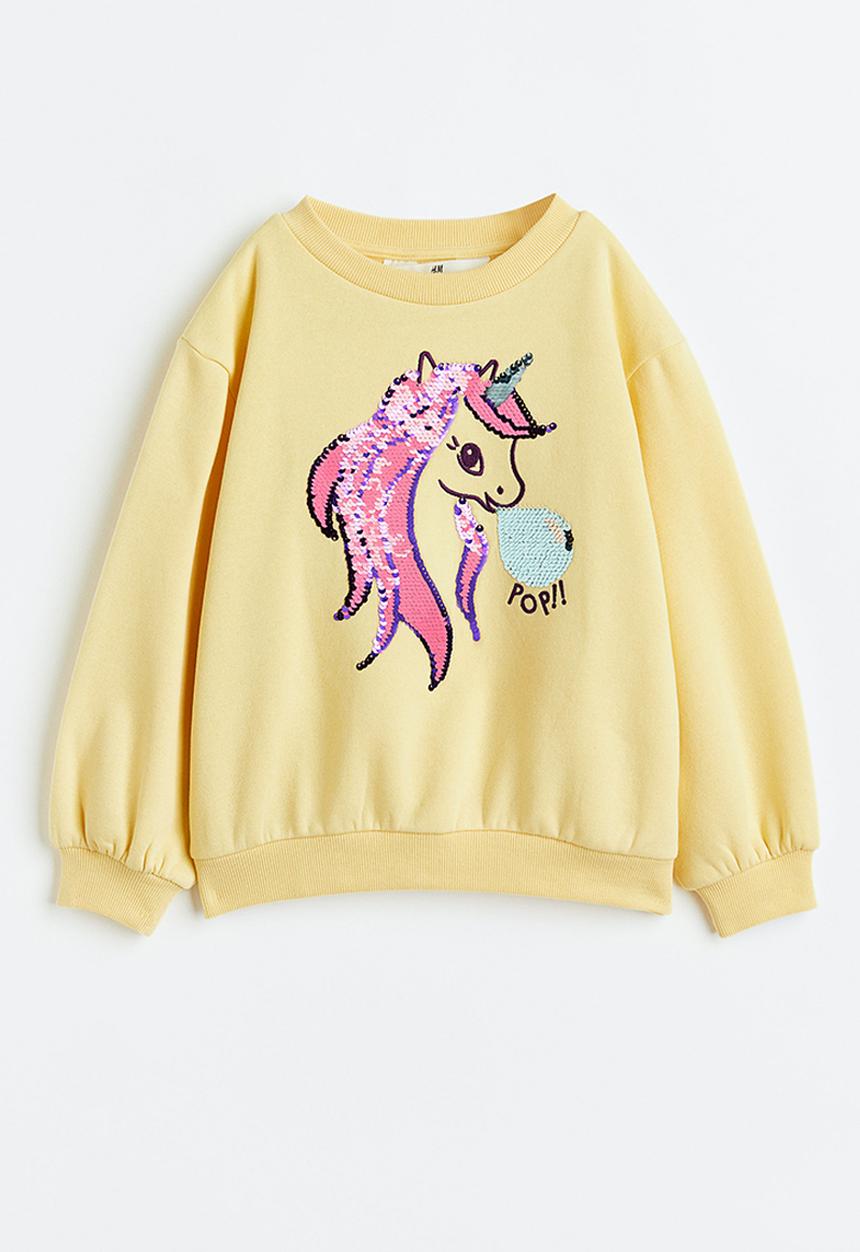 H&M - Sweatshirt - light yellow/unicorn 