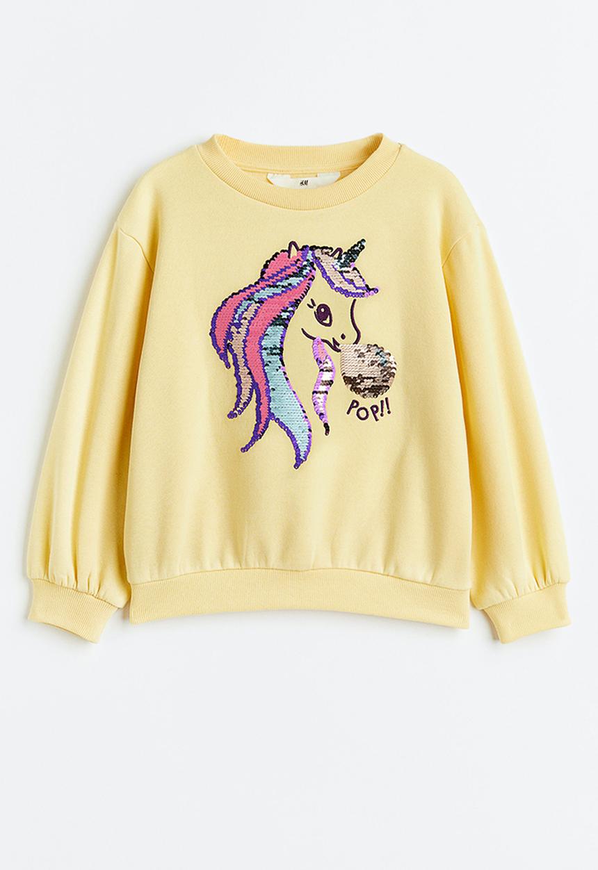 H&M - Sweatshirt - light yellow/unicorn 