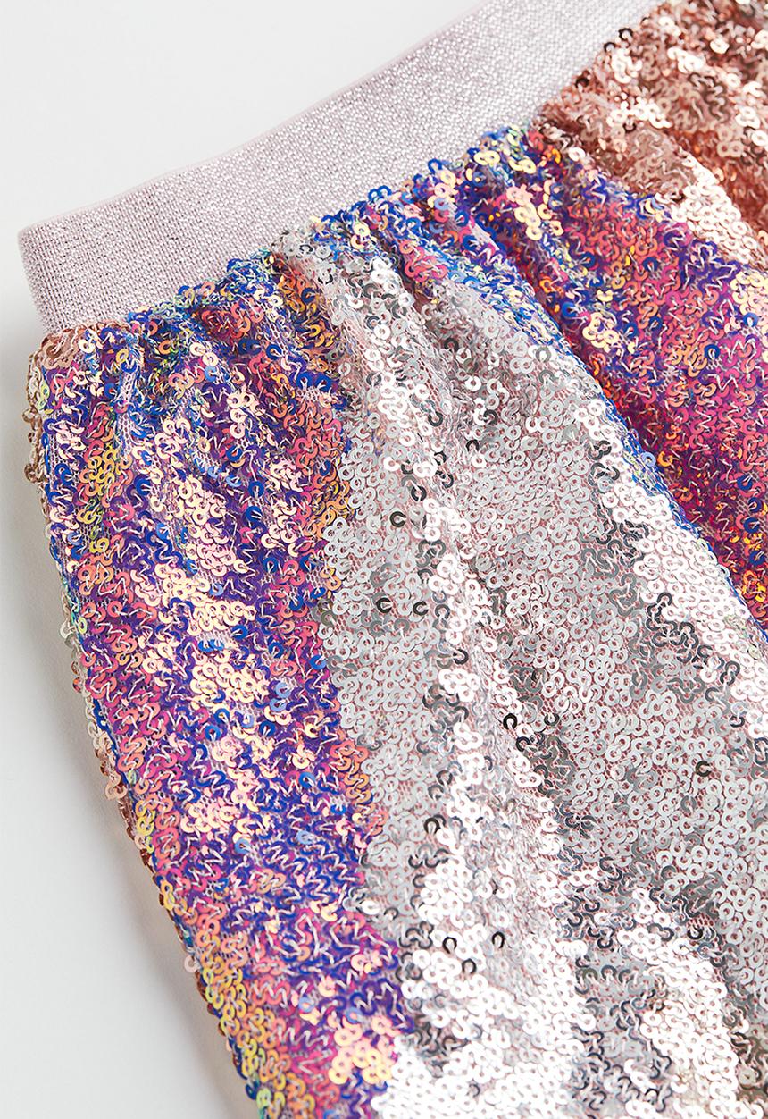 H&M - Sequined skirt - beige/gold-coloured