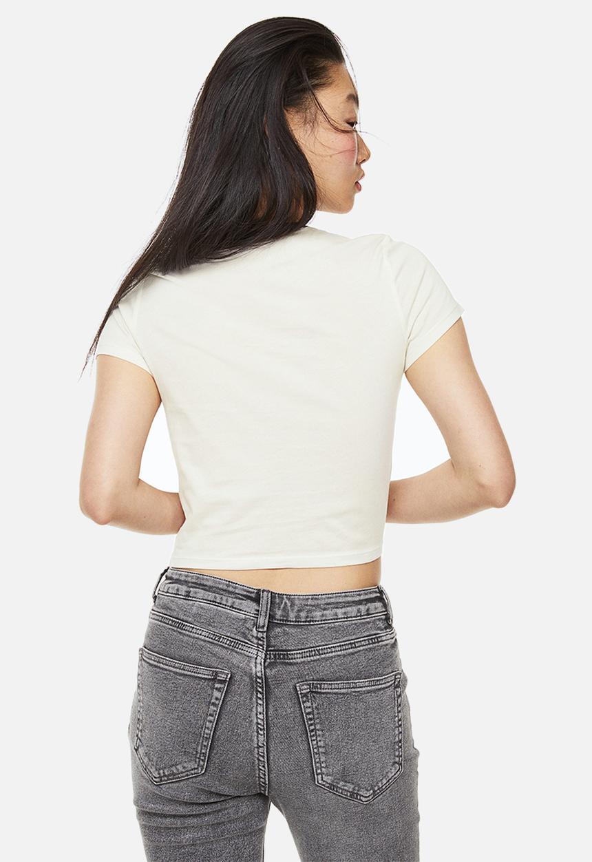 H&M - Printed cropped top - cream/montmartre 