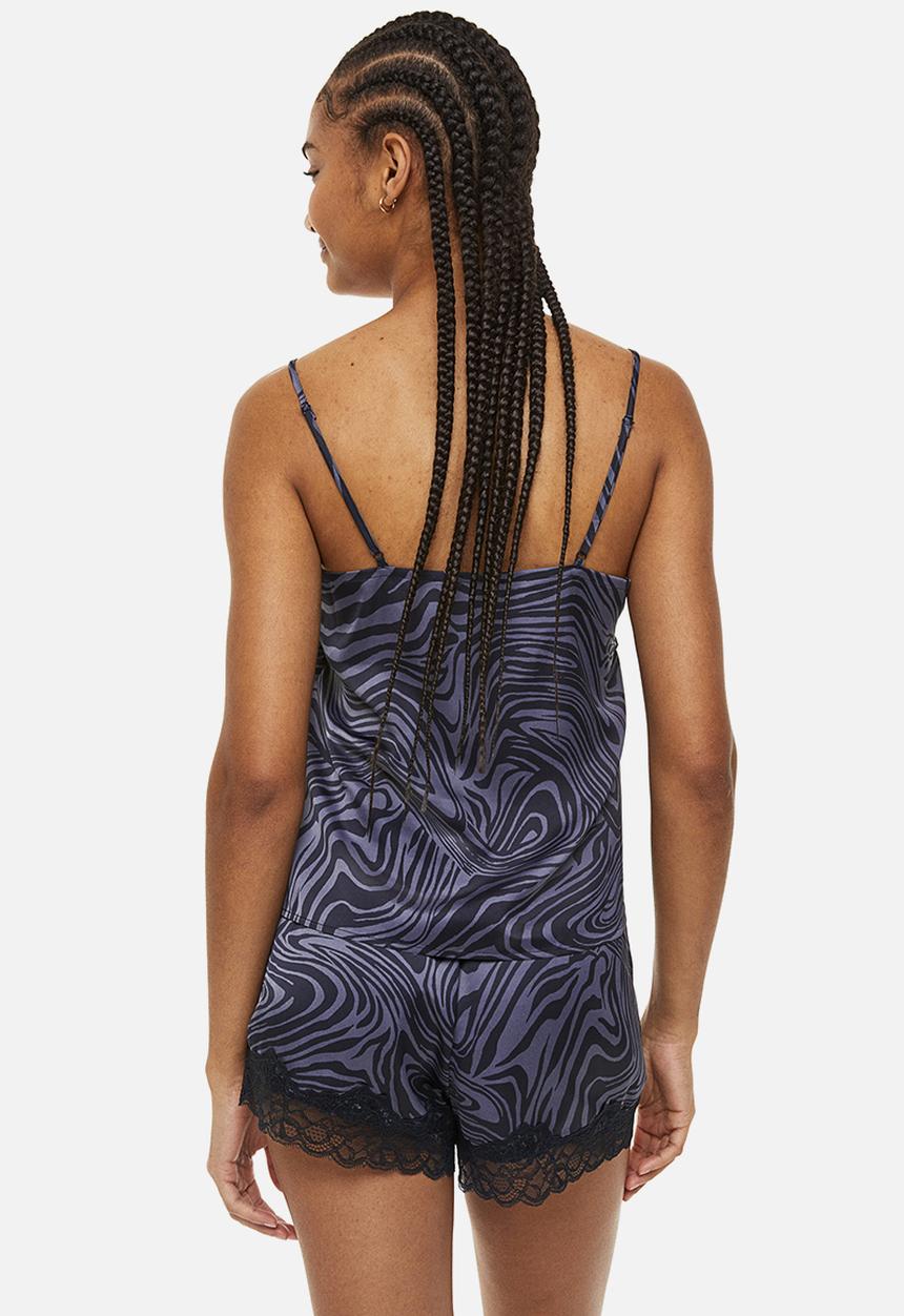 H&M - Pyjama cami top and shorts - purple 